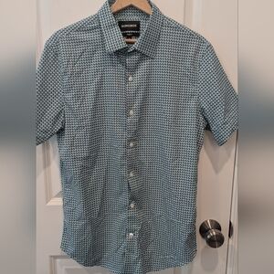 Bonobos M Tech Short sleeve Shirt Performance Button Up Tailored fit pattern